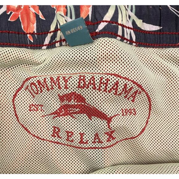 Tommy Bahama Swim Lined Board Shorts XL Orange Cargo Short Pocket Drawstring - Picture 5 of 7